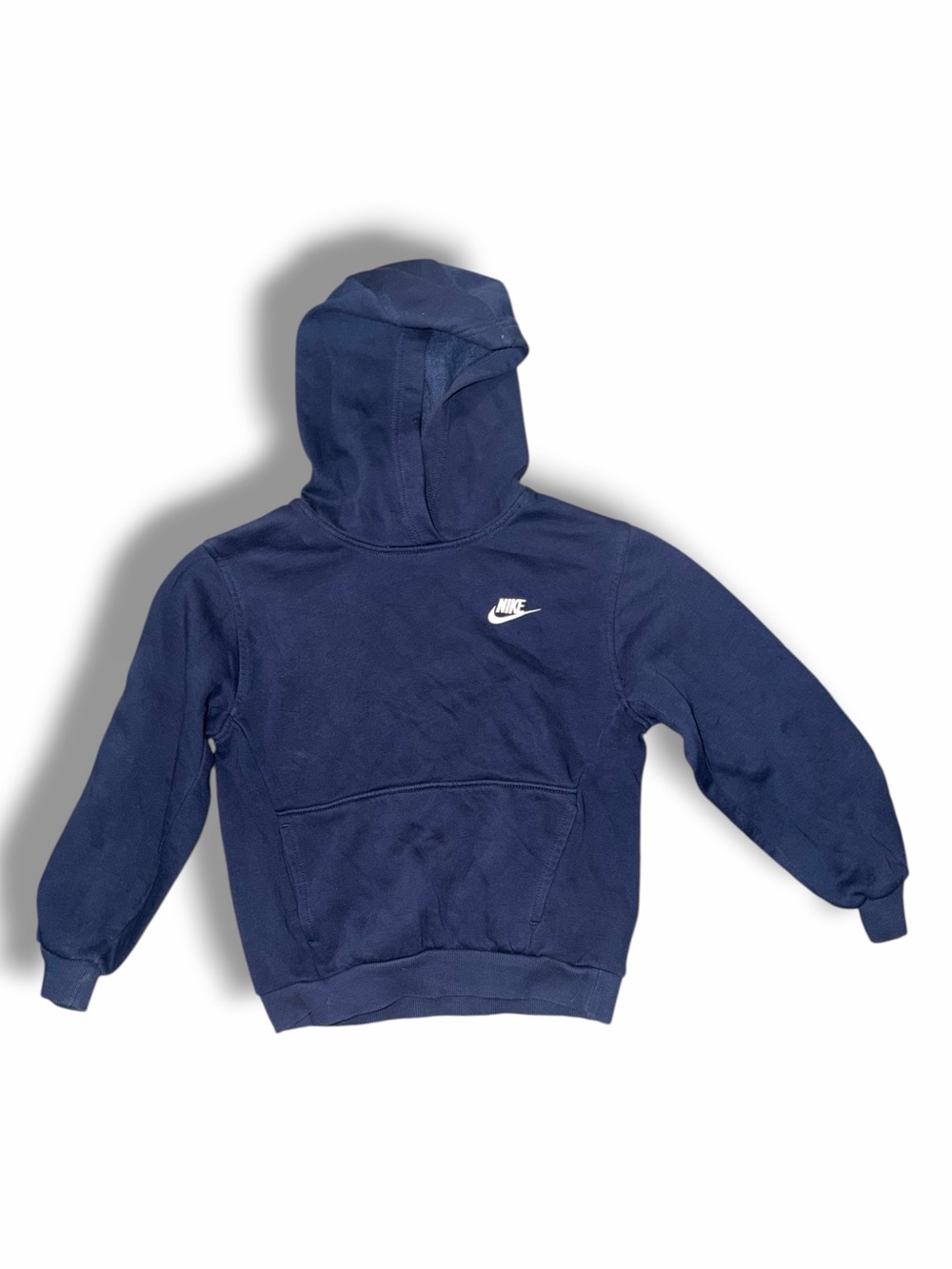 Nike Kids Dark Blue Hoodie with White Swoosh medium
